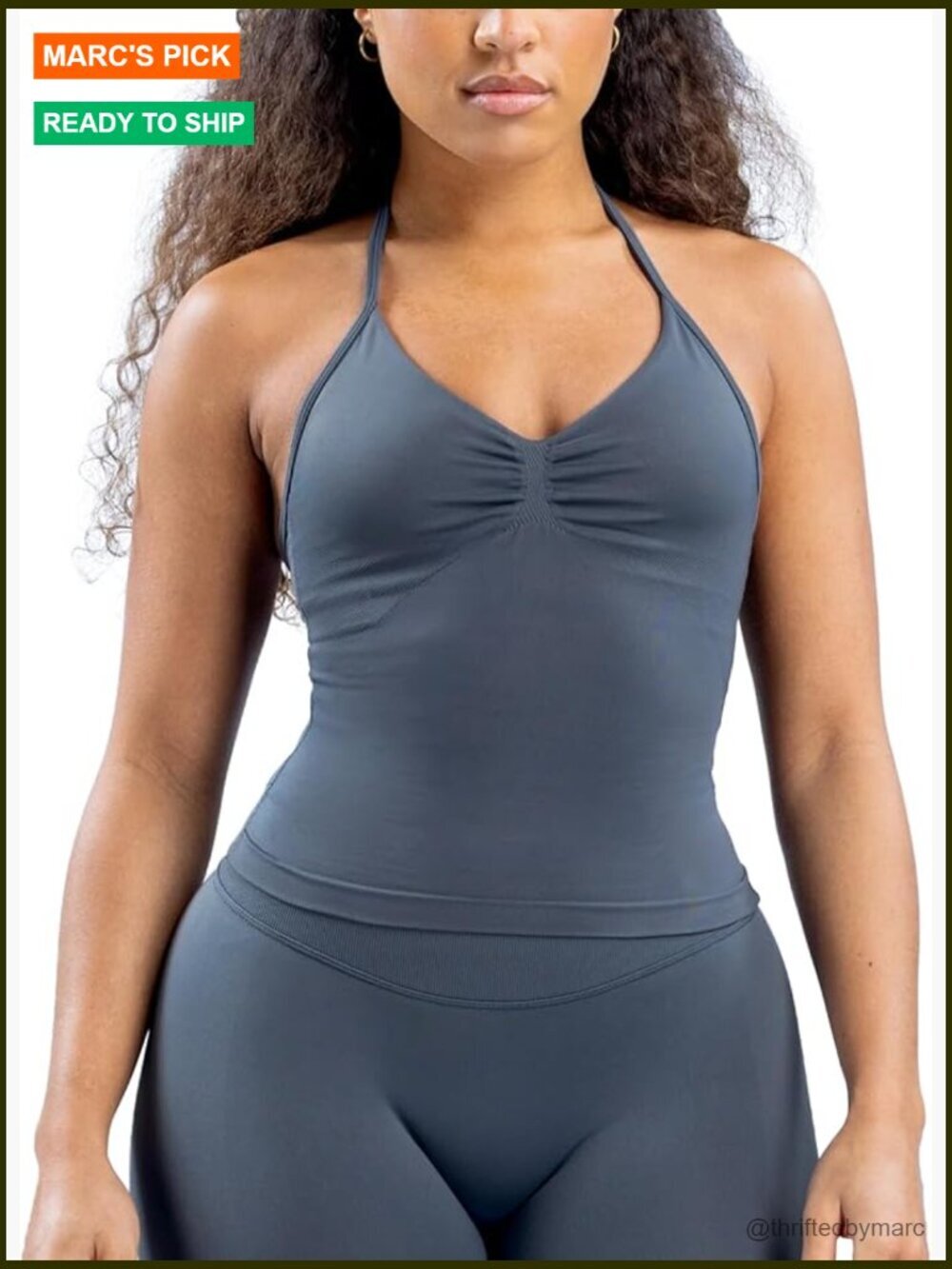 Women's Strappy Halter Backless Tank Top with Built-in Bra Gym Workout